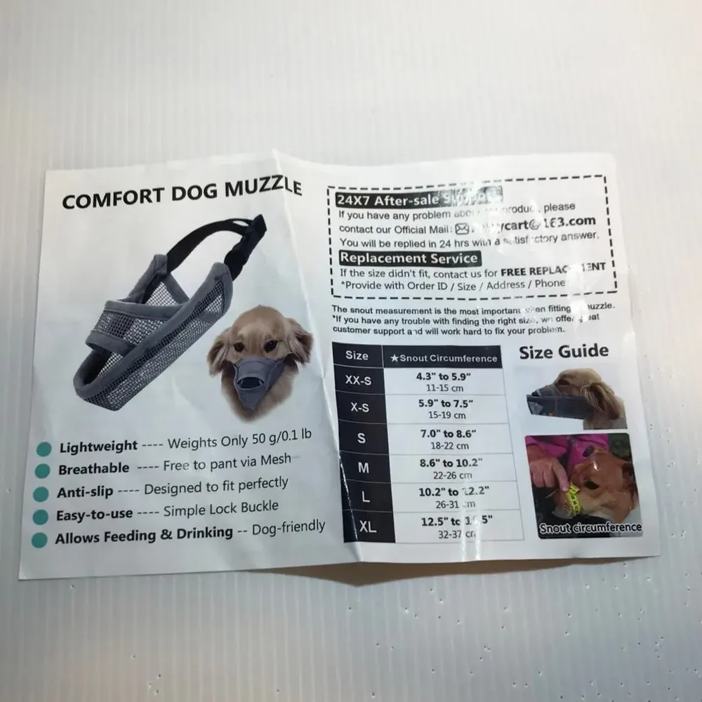 Comfort Breathable Orange Dog Mesh Muzzle Anti-bark Medium
